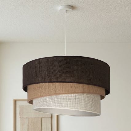 Brilagi - Suspension sur câble TRIO 3xE27/60W/230V Ø 60 cm marron/beige/blanc