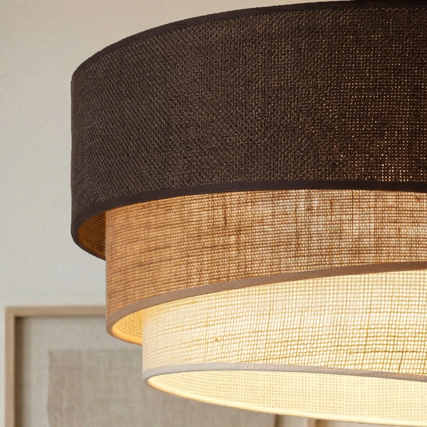 Brilagi - Suspension sur câble TRIO 3xE27/60W/230V Ø 60 cm marron/beige/blanc