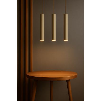 Brilagi - Suspension sur câble TUBE 1xGU10/15W/230V beige/doré