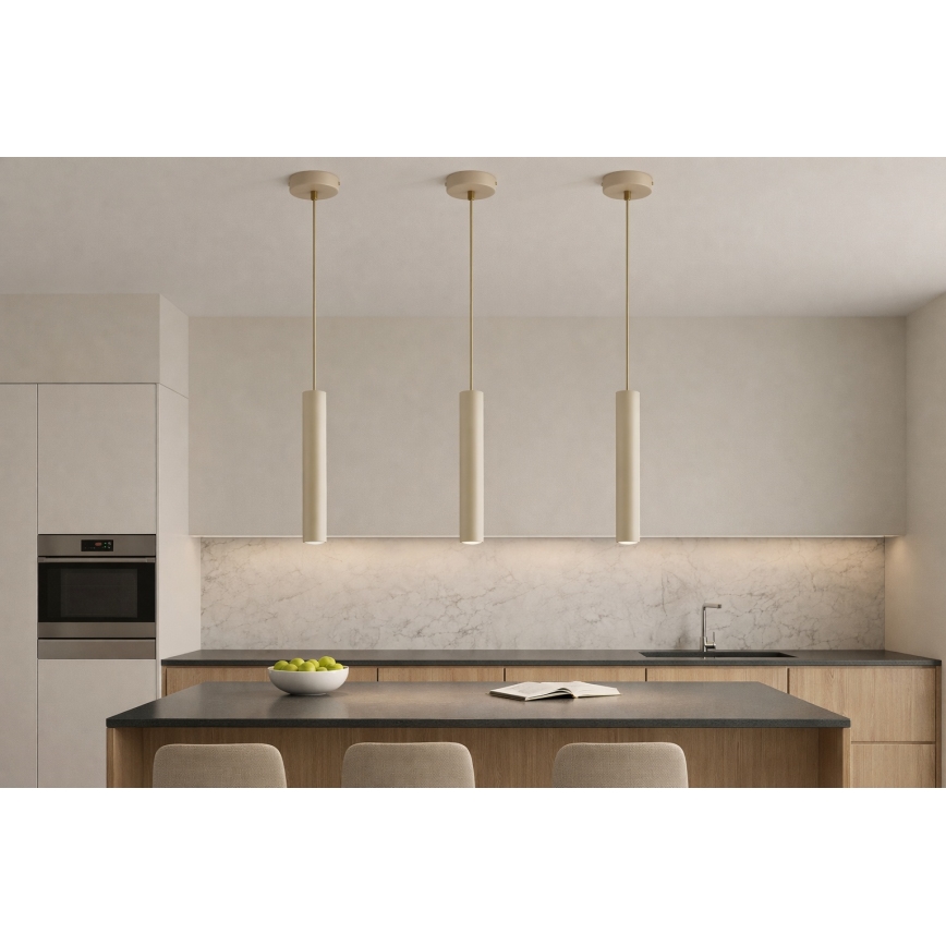 Brilagi - Suspension sur câble TUBE 1xGU10/15W/230V beige/doré