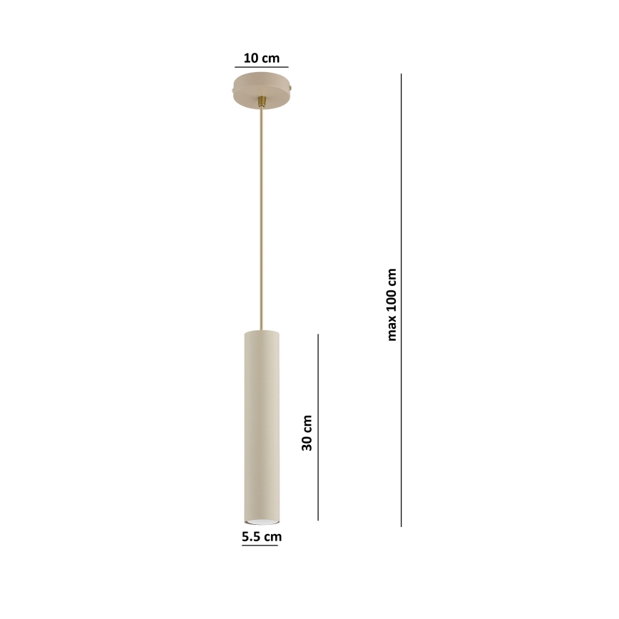 Brilagi - Suspension sur câble TUBE 1xGU10/15W/230V beige/doré