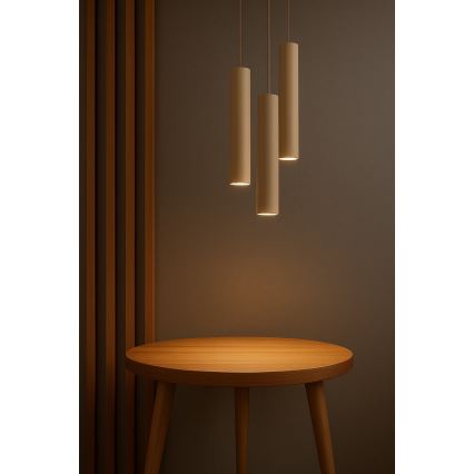 Brilagi - Suspension sur câble TUBE 3xGU10/15W/230V beige/doré