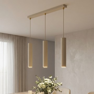 Brilagi - Suspension sur câble TUBE 3xGU10/15W/230V beige/doré