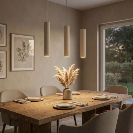 Brilagi - Suspension sur câble TUBE 3xGU10/15W/230V beige/doré