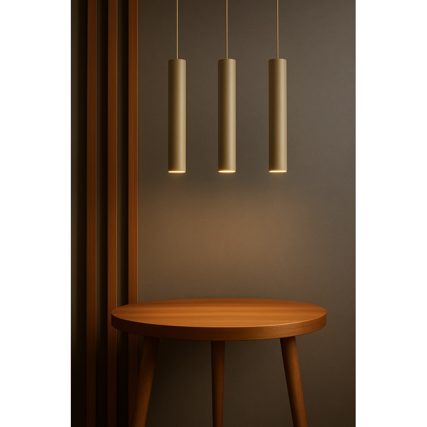 Brilagi - Suspension sur câble TUBE 3xGU10/15W/230V beige/doré