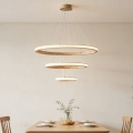 Brilagi - Suspension sur câble UMEA WOOD LED/45W/230V Ø 60 cm en bois d'hévéa