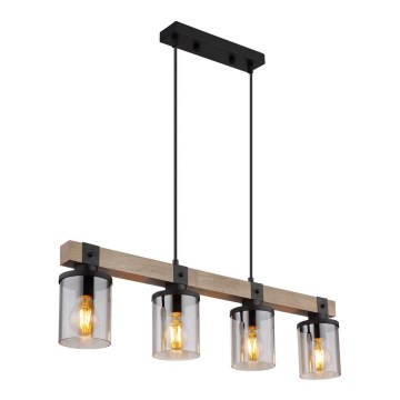 Brilagi - Suspension sur câble VISTA 4xE27/60W/230V chêne