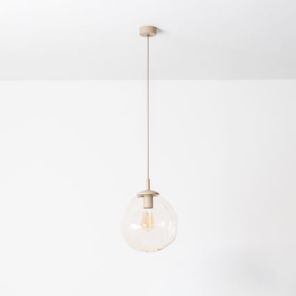 BRILAGI - Suspension sur câble VULCANO 1xE27/15W/230V Ø 25 cm beige/beige fumé
