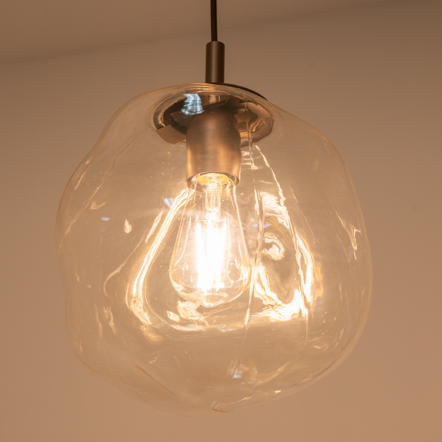 BRILAGI - Suspension sur câble VULCANO 1xE27/15W/230V diam. 25 cm bronze/beige fumé