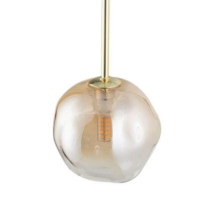 Brilagi - Suspension sur câble VULCANO 1xG9/8W/230V Ø 15 cm dorée / beige fumé