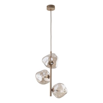 Brilagi - Suspension sur câble VULCANO 3xG9/8W/230V beige / beige fumé