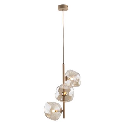 Brilagi - Suspension sur câble VULCANO 3xG9/8W/230V beige / beige fumé