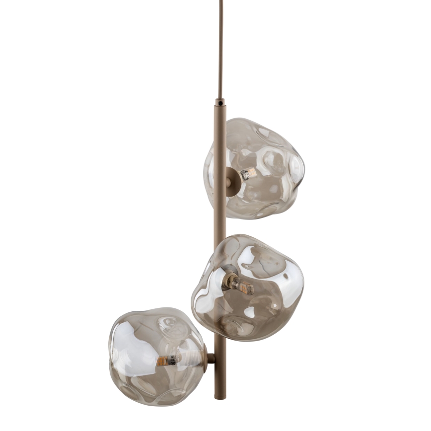 Brilagi - Suspension sur câble VULCANO 3xG9/8W/230V beige / beige fumé