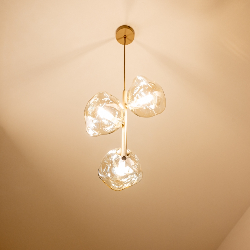 BRILAGI - Suspension sur câble VULCANO 3xG9/8W/230V beige / beige fumé