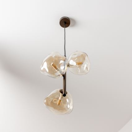 BRILAGI - Suspension sur câble VULCANO 3xG9/8W/230V bronze/beige fumé