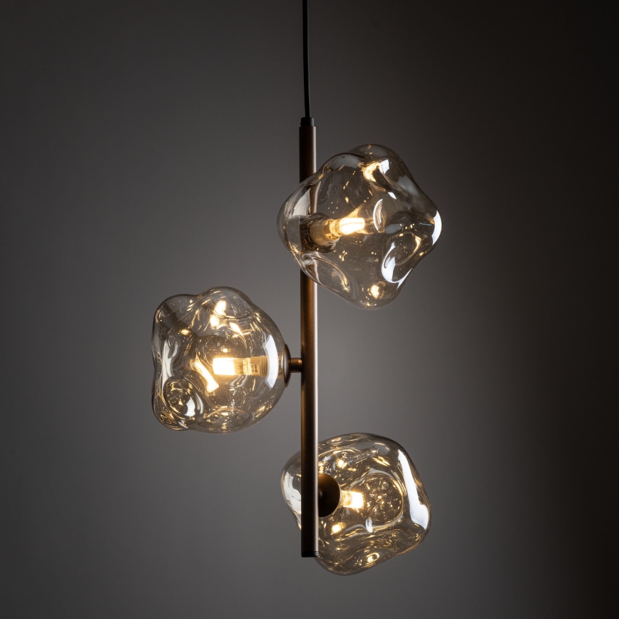Brilagi - Suspension sur câble VULCANO 3xG9/8W/230V brun / beige fumé
