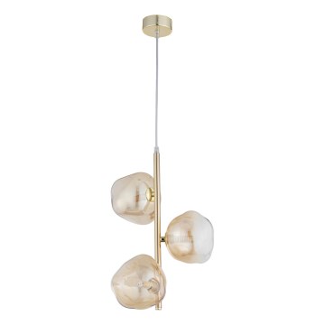 Brilagi - Suspension sur câble VULCANO 3xG9/8W/230V doré/beige fumé