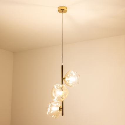 BRILAGI - Suspension sur câble VULCANO 3xG9/8W/230V doré/beige fumé