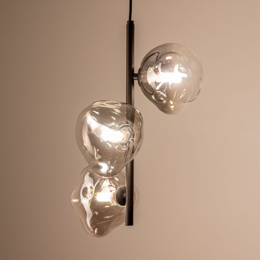 BRILAGI - Suspension sur câble VULCANO 3xG9/8W/230V noir/noir fumé