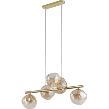 Brilagi - Suspension sur câble VULCANO 5xG9/8W/230V doré/beige fumé