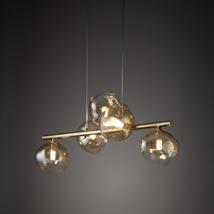 Brilagi - Suspension sur câble VULCANO 5xG9/8W/230V doré/beige fumé