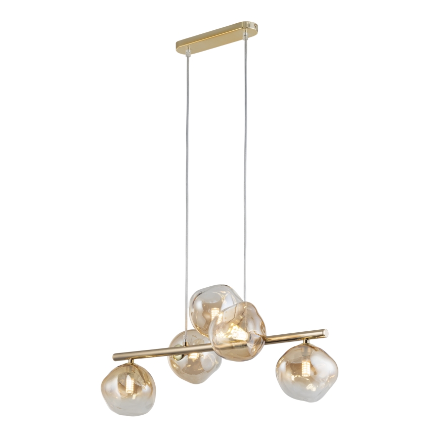Brilagi - Suspension sur câble VULCANO 5xG9/8W/230V doré/beige fumé