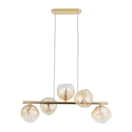 Brilagi - Suspension sur câble VULCANO 5xG9/8W/230V doré/beige fumé