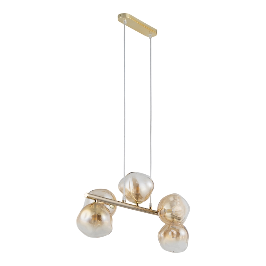 Brilagi - Suspension sur câble VULCANO 5xG9/8W/230V doré/beige fumé