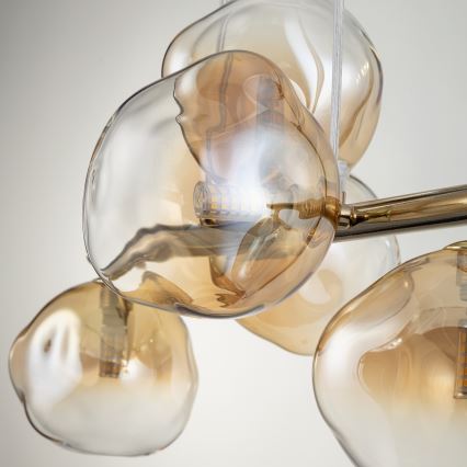 Brilagi - Suspension sur câble VULCANO 5xG9/8W/230V doré/beige fumé