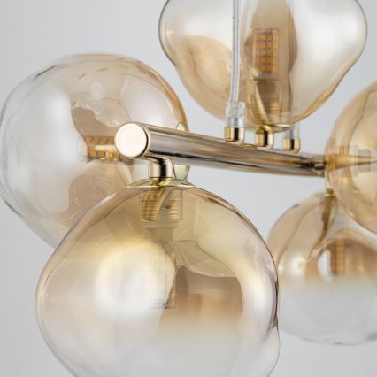 Brilagi - Suspension sur câble VULCANO 5xG9/8W/230V doré/beige fumé