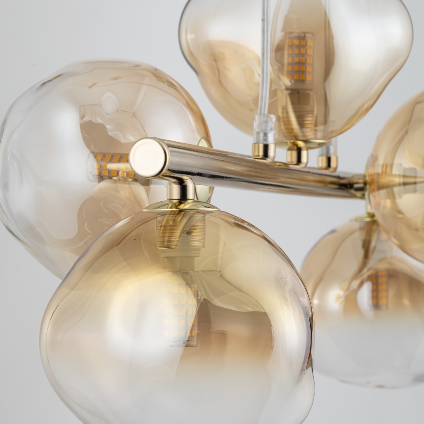 Brilagi - Suspension sur câble VULCANO 5xG9/8W/230V doré/beige fumé