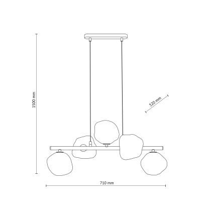 Brilagi - Suspension sur câble VULCANO 5xG9/8W/230V doré/beige fumé