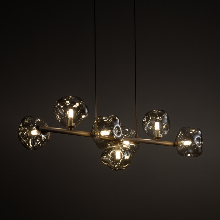 Brilagi - Suspension sur câble VULCANO 7xG9/8W/230V beige / beige fumé