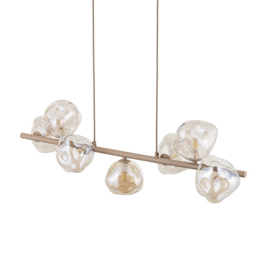 Brilagi - Suspension sur câble VULCANO 7xG9/8W/230V beige / beige fumé