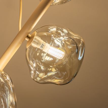 BRILAGI - Suspension sur câble VULCANO 7xG9/8W/230V beige / beige fumé