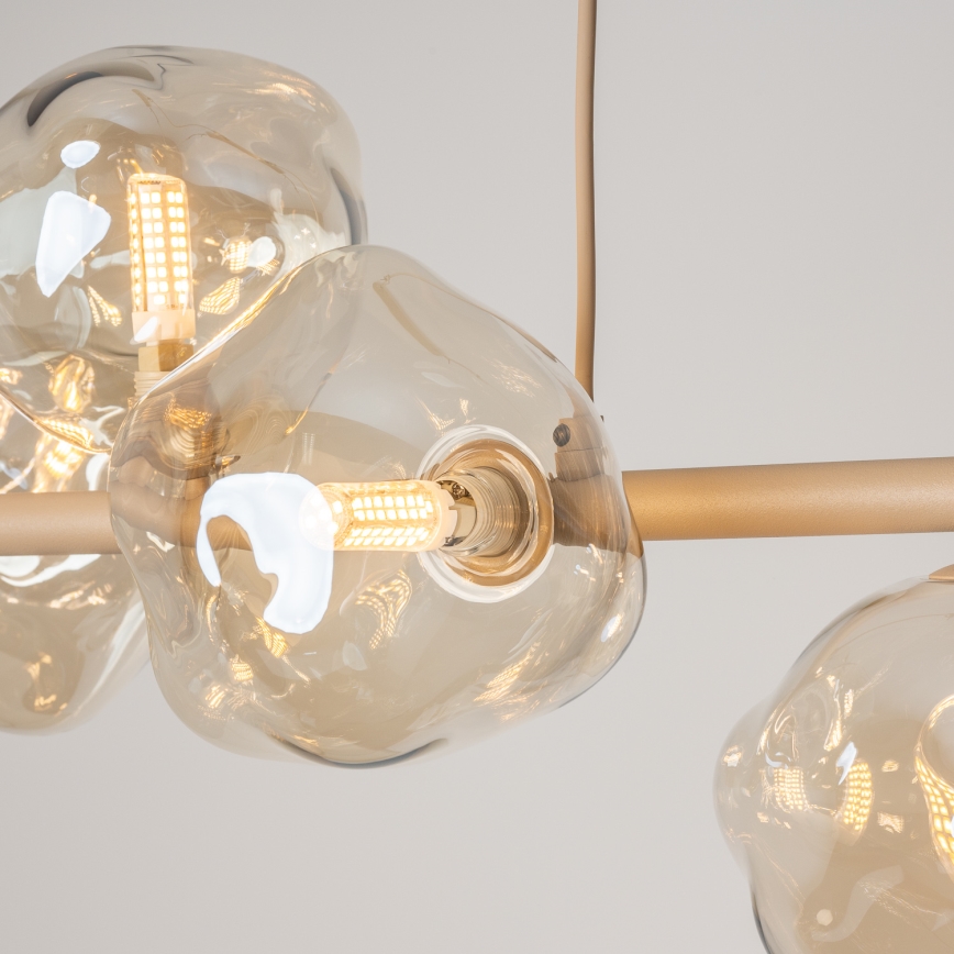 BRILAGI - Suspension sur câble VULCANO 7xG9/8W/230V beige / beige fumé