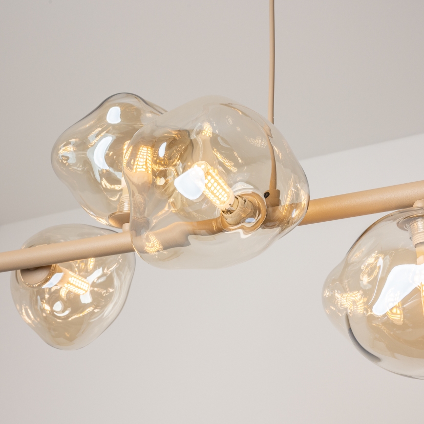 BRILAGI - Suspension sur câble VULCANO 7xG9/8W/230V beige / beige fumé