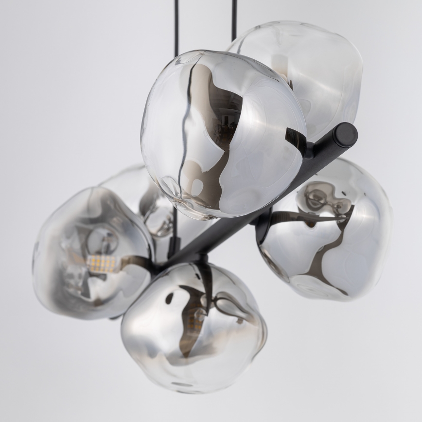 Brilagi - Suspension sur câble VULCANO 7xG9/8W/230V noir / noir fumé