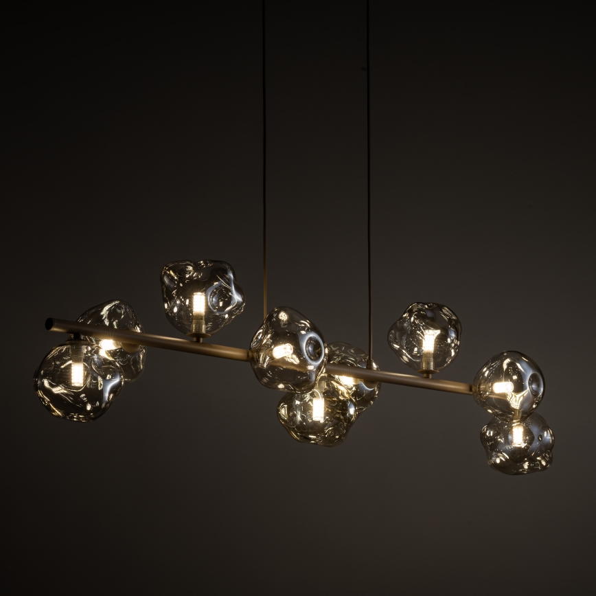Brilagi - Suspension sur câble VULCANO 9xG9/8W/230V beige / beige fumé