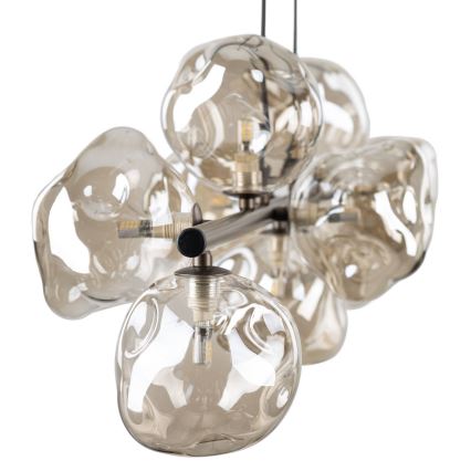 Brilagi - Suspension sur câble VULCANO 9xG9/8W/230V bronze/beige fumé