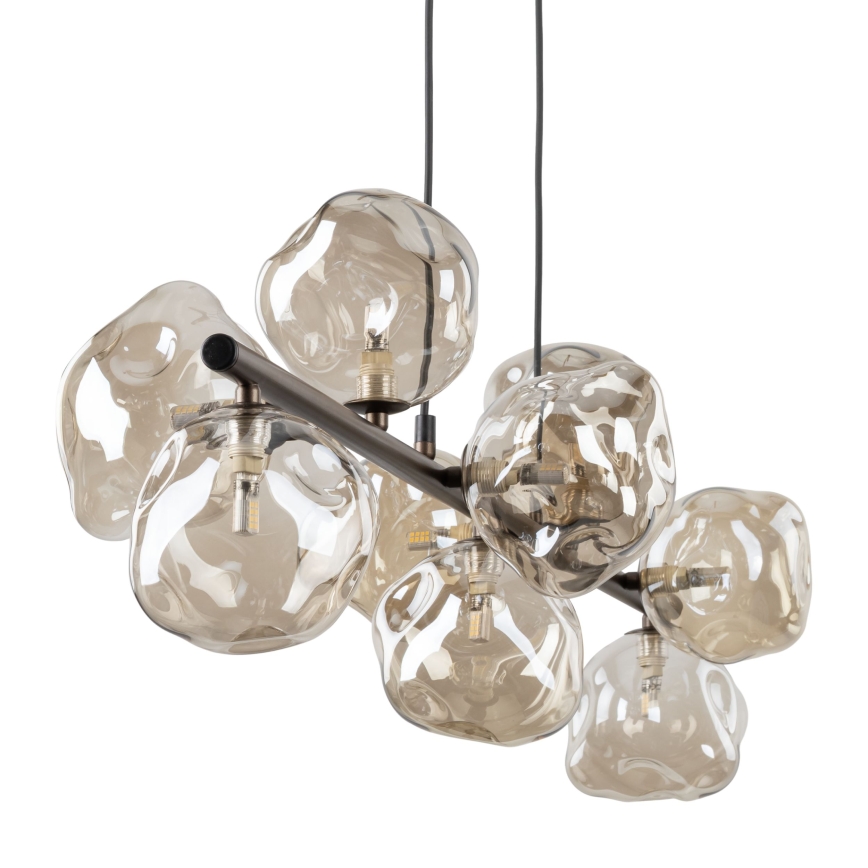 Brilagi - Suspension sur câble VULCANO 9xG9/8W/230V bronze/beige fumé