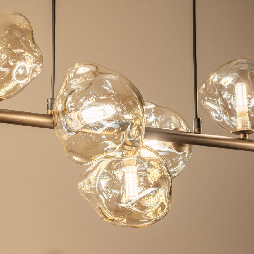 BRILAGI - Suspension sur câble VULCANO 9xG9/8W/230V bronze/beige fumé
