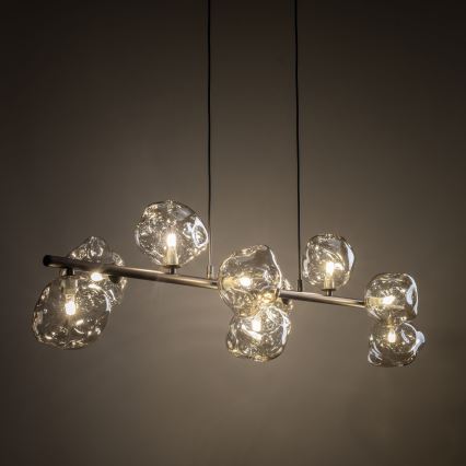 Brilagi - Suspension sur câble VULCANO 9xG9/8W/230V brun / beige fumé