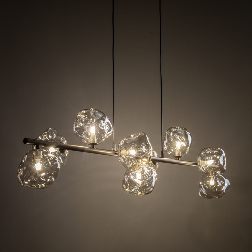 Brilagi - Suspension sur câble VULCANO 9xG9/8W/230V brun / beige fumé