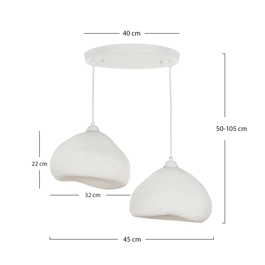 Brilagi - Suspension sur câble WABI SABI 2xE27/40W/230V Ø 45 cm blanc
