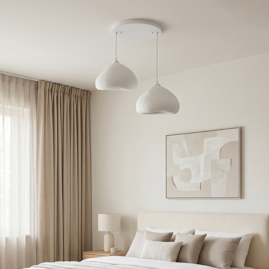 Brilagi - Suspension sur câble WABI SABI 2xE27/40W/230V Ø 45 cm blanche