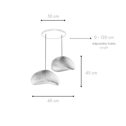 Brilagi - Suspension sur câble WABI SABI 2xE27/40W/230V Ø 60 cm noire