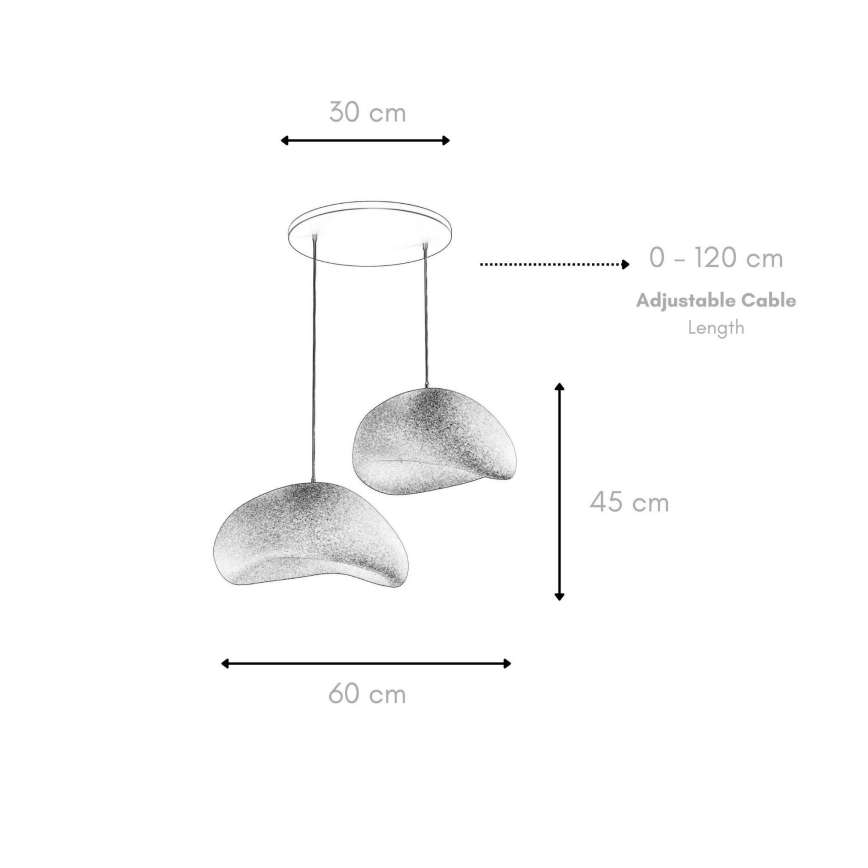 Brilagi - Suspension sur câble WABI SABI 2xE27/40W/230V Ø 60 cm noire
