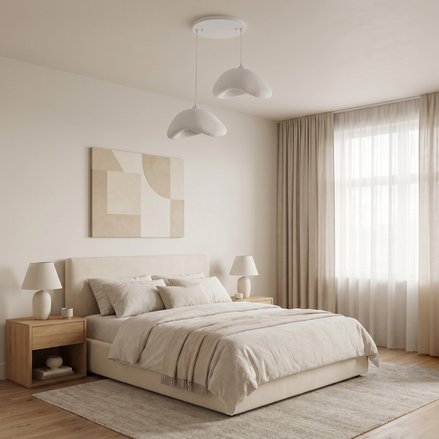 Brilagi - Suspension sur câble WABI SABI 2xE27/40W/230V Ø 74 cm blanche