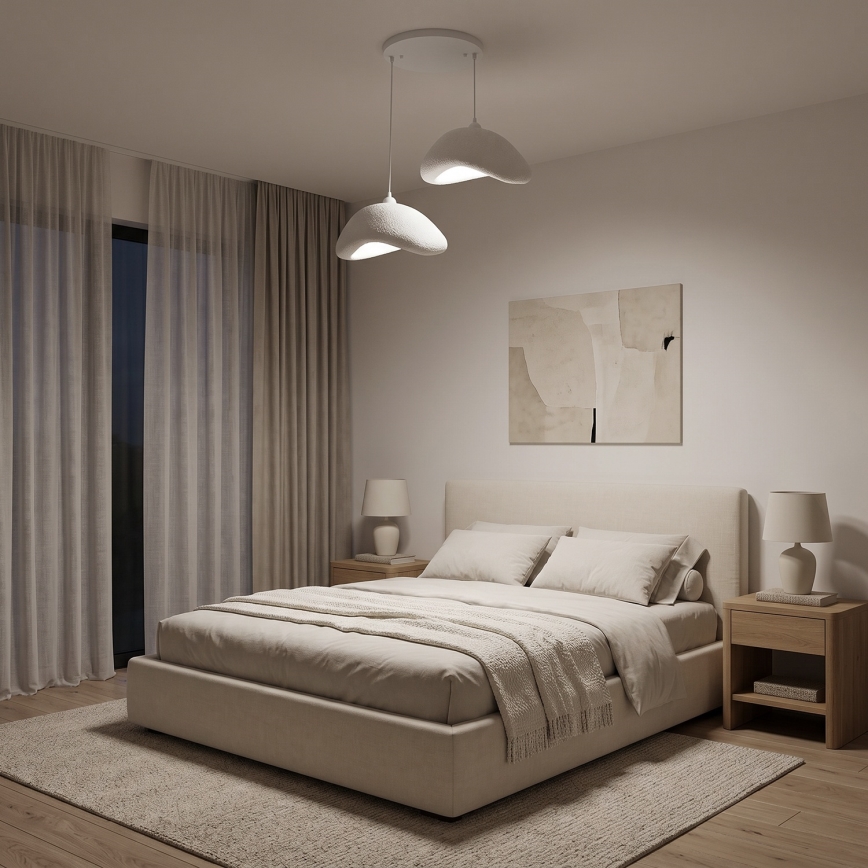Brilagi - Suspension sur câble WABI SABI 2xE27/40W/230V Ø 74 cm blanche